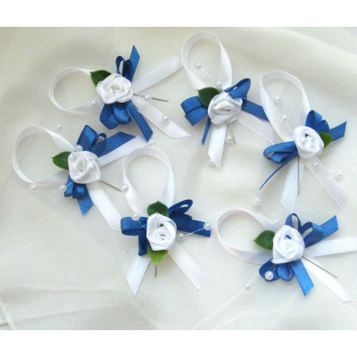 Svatební  vývazek modrobílý