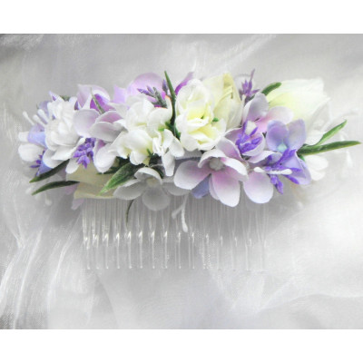 hřebínek do vlasů lila