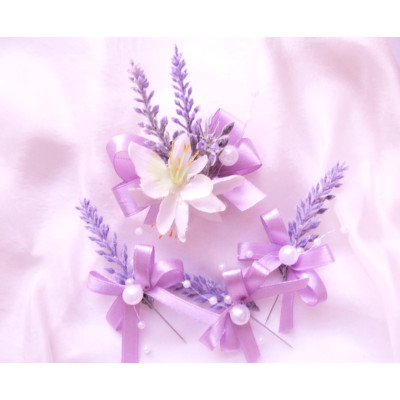 Svatební brož levandulová 