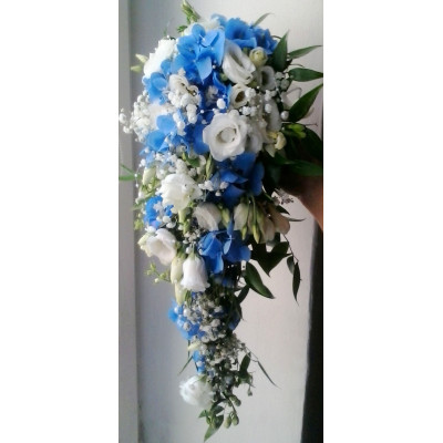 Svatební kytice -hortenzie a eustoma