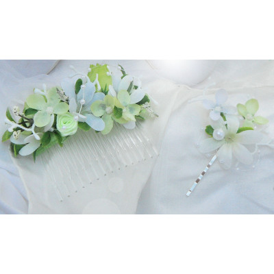 hřebínek do vlasů zelenkavý