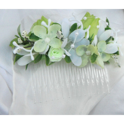 hřebínek do vlasů zelenkavý