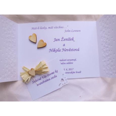 Svatební oznámení "Srdíčka "