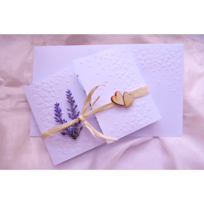 svatební oznámení "Srdíčka s levandulí"