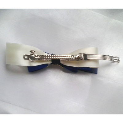 sponka do vlasů- modrá a ivory