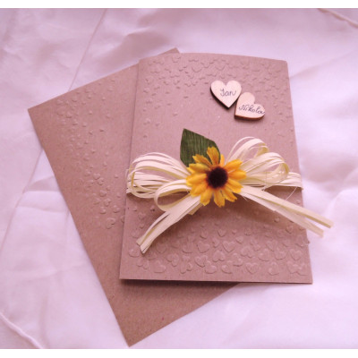 Svatební oznámení se slunečnicí