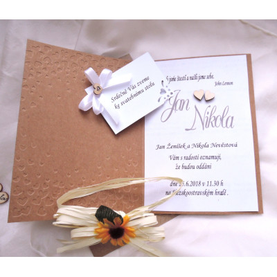 Svatební oznámení se slunečnicí
