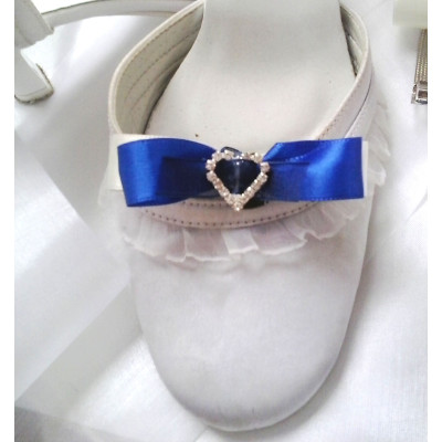 klipy na boty - modrá a ivory