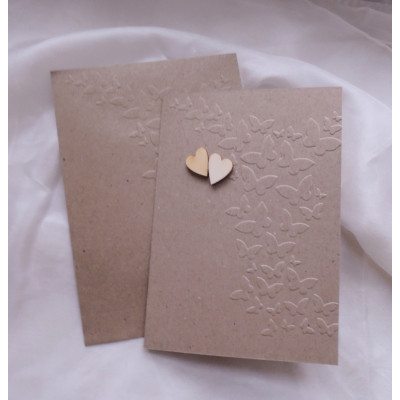 Oznámení + obálka se srdíčky - čisté 