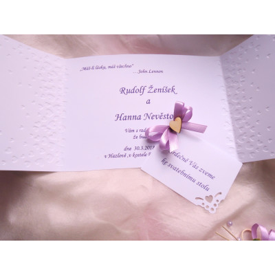 svatební oznámení  "Motýlek v meruňkové"