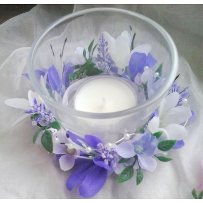 Svícen na čajovou svíčku celoroční -lila