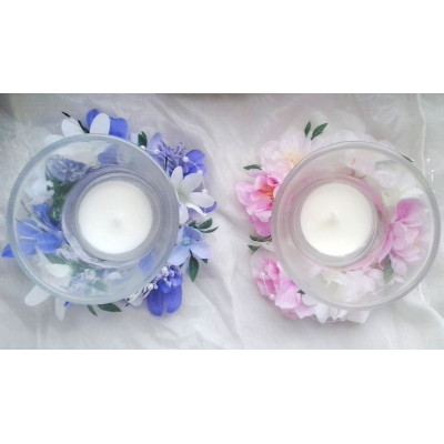 Svícen na čajovou svíčku celoroční -lila