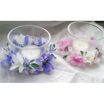 Svícen na čajovou svíčku celoroční -lila