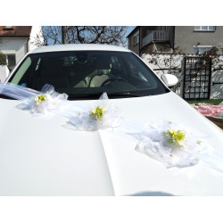 výzdoba svatebního auta "Zelenobílá sada + šerpa"