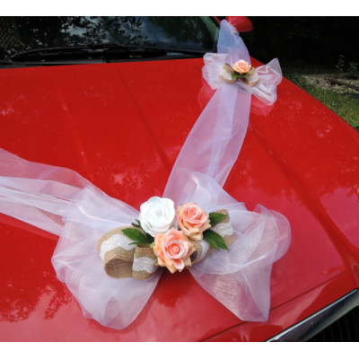 šerpa organzová- přírodní s růžičkami 2