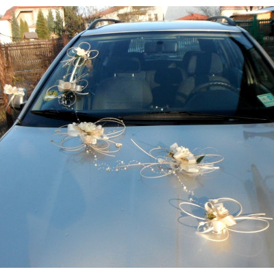 Výzdoba auta- motýlci ivory perličkoví