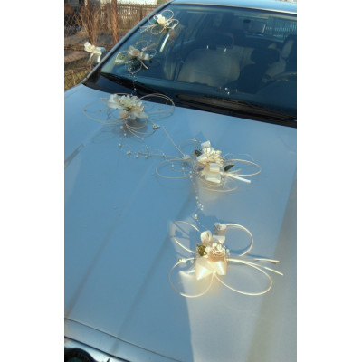 Výzdoba auta- motýlci ivory perličkoví