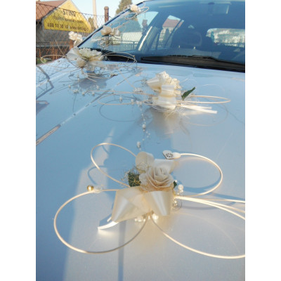 Výzdoba auta- motýlci ivory perličkoví