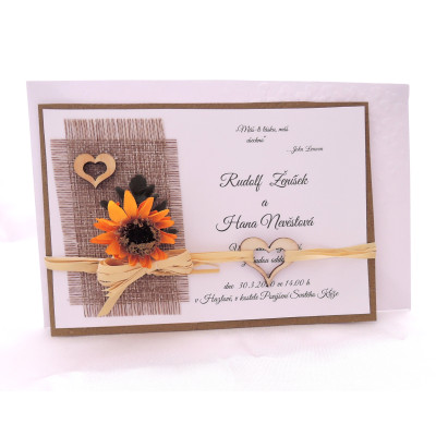 přírodní svatební oznámení "Slunečnice"
