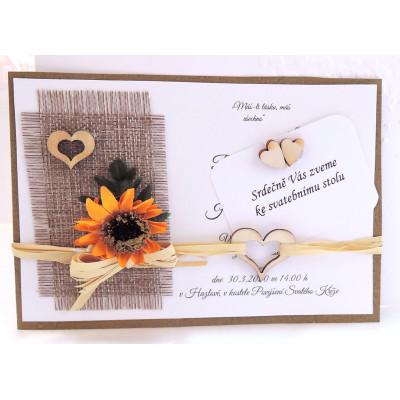 přírodní svatební oznámení "Slunečnice"