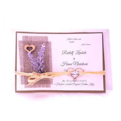 přírodní svatební oznámení "Levandule"