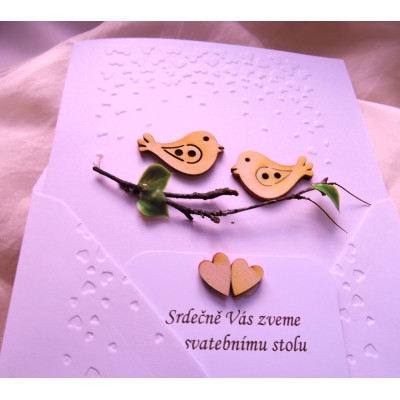 svatební oznámení čtvercové "Ptačí"