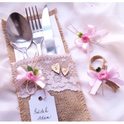 Jmenovka 2v1 - obal na příbor motýlek