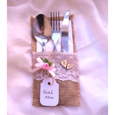 Jmenovka 2v1 - obal na příbor motýlek