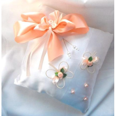 polštářek na prstýnky "meruňkoví motýlci"