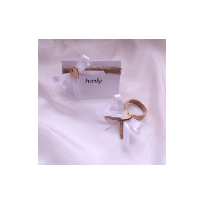 Svatební jmenovka jutová s tiskem