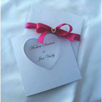 Svatební oznámení čtvercové vyřezávané