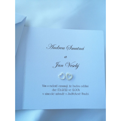 Svatební oznámení čtvercové vyřezávané