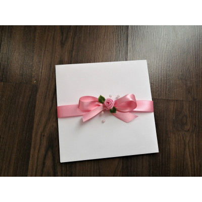 Svatební oznámení čtvercové s mašlí