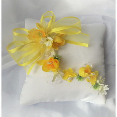 polštářek na prstýnky " žlutá romance"