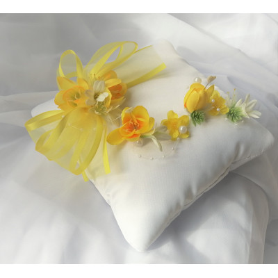 polštářek na prstýnky " žlutá romance"