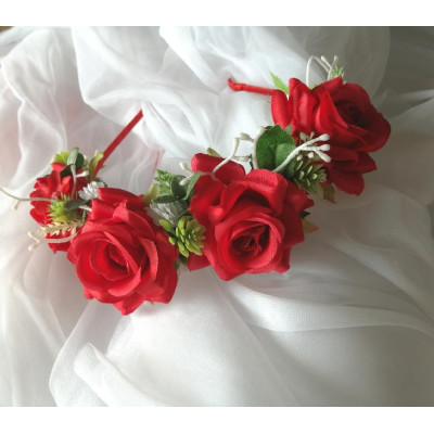 Čelenka do vlasů červené růže