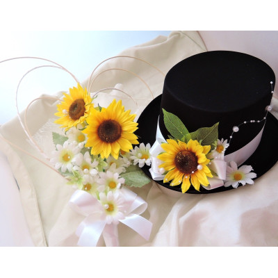 svatební auto - "Slunečnice a kopretiny