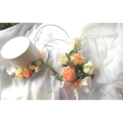 Sada na auto- srdce a cylindr - meruňková