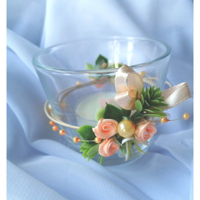 Svícen na čajovou svíčku -meruňkové tóny