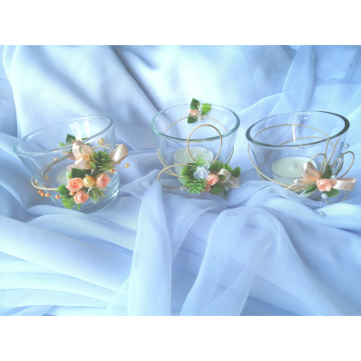 Svícen na čajovou svíčku -meruňkové tóny