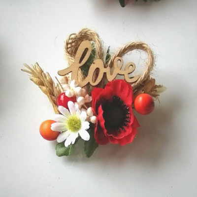 dárek pro hosty- magnet srdce makové