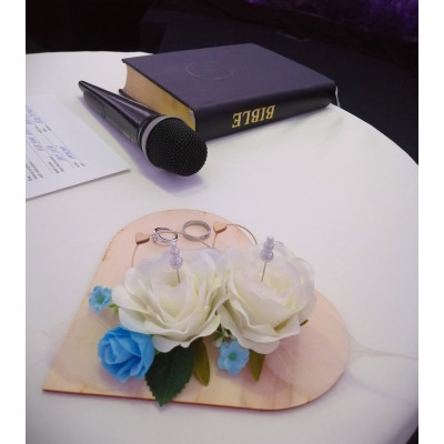  podložka pod prstýnky -bílomodrá varianta