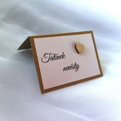 jmenovka přírodní se srdíčkem