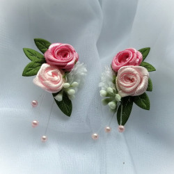 Náušnice - květinové růžové tóny