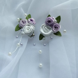 Náušnice - květinové fialové tóny