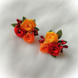 Náušnice - květinové ohnivé