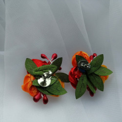 Náušnice - květinové ohnivé