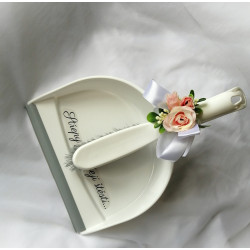 Svatební lopatka a smetáček- květinová růžová