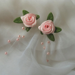 Náušnice - květinové s růžičkou 1