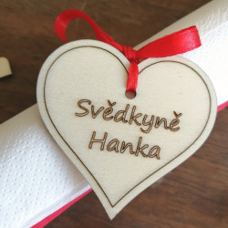 Jmenovka- srdce na ubrousky 2v1